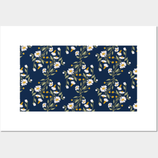 Chamomile flower pattern Posters and Art